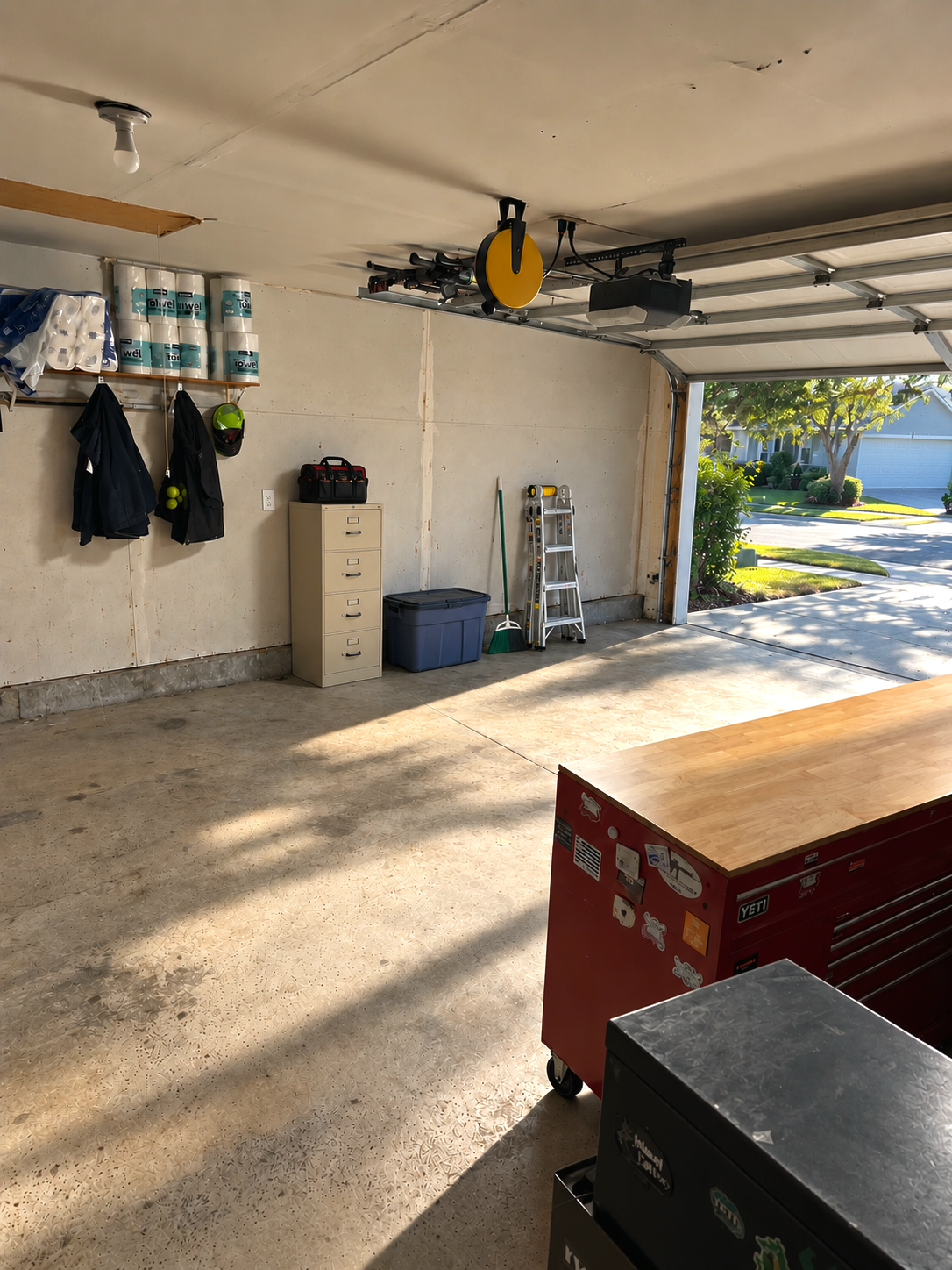 Garage after a Debris Spree cleanout