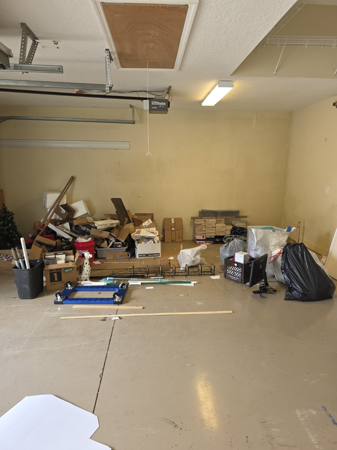 Garage contents before a Debris Spree cleanout